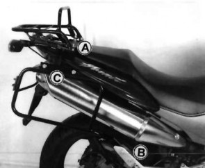 Side- and Topcasecarrierset – black for Honda CB 600 F Hornet 2003-2006