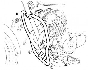 Engine protection bar - chrome for Honda CMX 250 Rebel