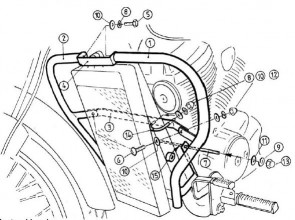 Engine protection bar - chrome for Honda VT 750 D2 Black Widow