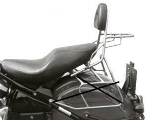 Sissybar with rearrack - black for Kawasaki VN 1500 Drifter