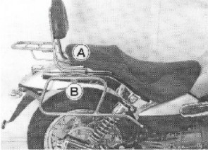Sissybar without rearrack for Moto Guzzi Nevada Classic V 750 ie / Aquilia Nera 2004-2009
