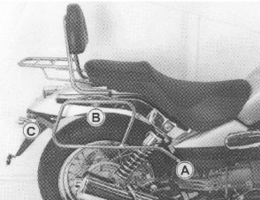Saddlebag tube-carrier for leatherbags - chrome for Moto Guzzi Nevada Classic V 750 ie / Aquilia Nera