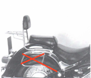Sissybar with rearrack for Suzuki VL 800 Intruder / LC Volusia / C 800 Intruder / Bl