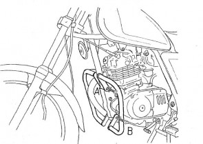 Engine protection bar - chrome for Suzuki GN 125