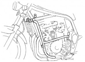 Engine protection bar - black for Suzuki GSF 1200 S / N Bandit until 2000