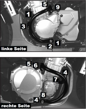 Engine protection bar - black for Suzuki GSF 1250 / S Bandit from 2007