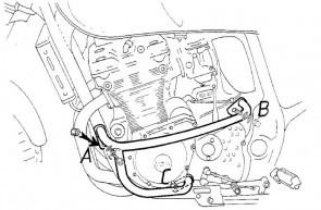 Engine protection bar - chrome for Suzuki GSF 600 S Bandit from 2000