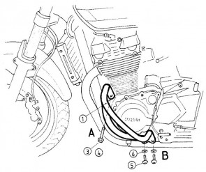 Engine protection bar - chrome for Suzuki GSX 1400