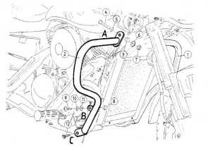 Engine protection bar - chrome for Suzuki VZ 1600 Marauder/ Intruder M 1600