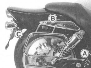 Saddlebag tube-carrier for leatherbags - chrome for Suzuki VZ 1600 Marauder/ Intruder M 1600