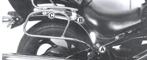 Saddlebag tube-carrier for leatherbags - chrome for Suzuki M 800 Intruder until 2009