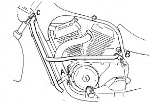 Engine protection bar - chrome for Suzuki VS 750 / 800