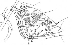 Engine protection bar - chrome for Suzuki VX 800