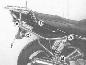 Tube Topcasecarrier – black for Yamaha XJR 1300 from 2004 - 2006